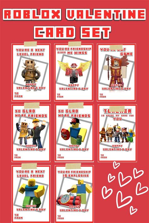 Free printable Roblox valentines for kids