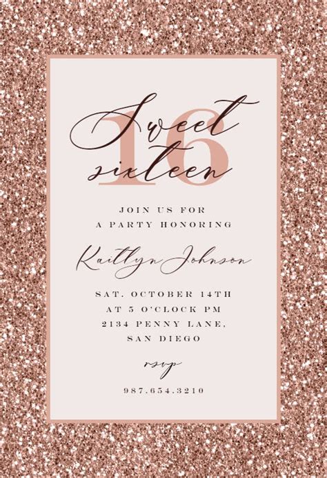 Free Printable Rose Gold Invitation Templates