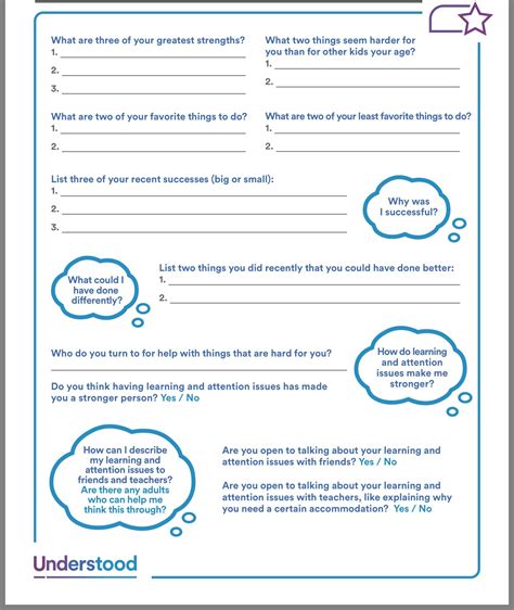 Free Printable Self-Advocacy Skills Worksheets