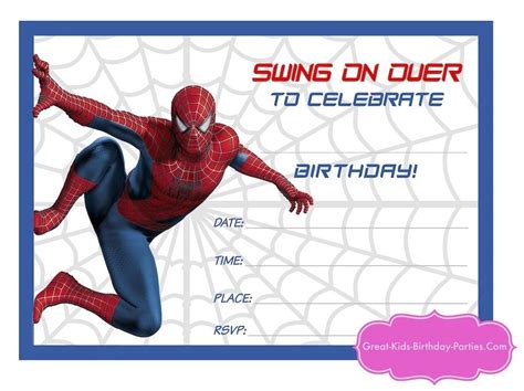 Free Printable Spiderman Invitation Templates