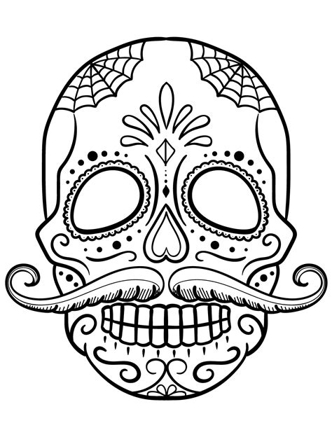 Free printable sugar skull coloring page