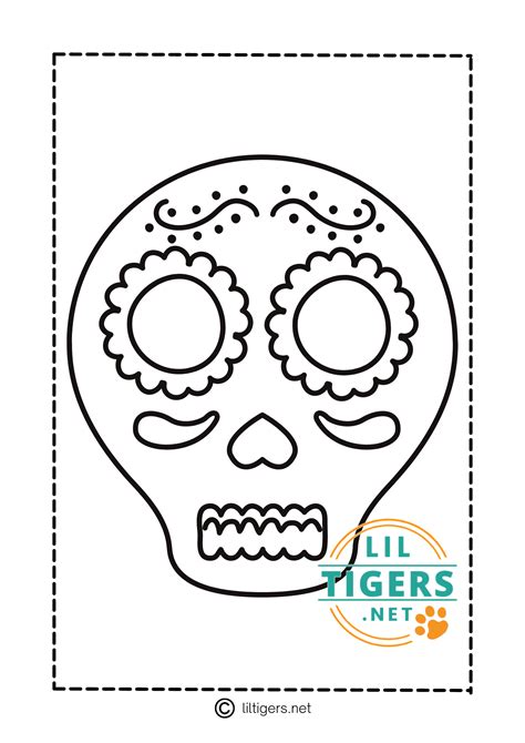 A variety of free printable sugar skulls templates