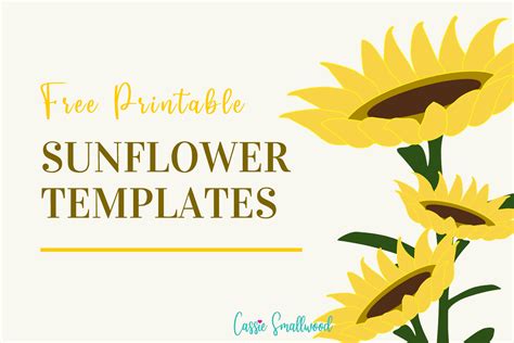 5 Free Printable Sunflower Cut Out Templates