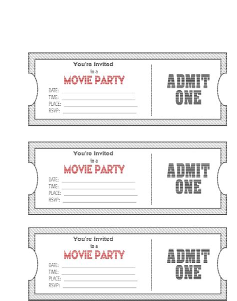 free printable ticket templates in word