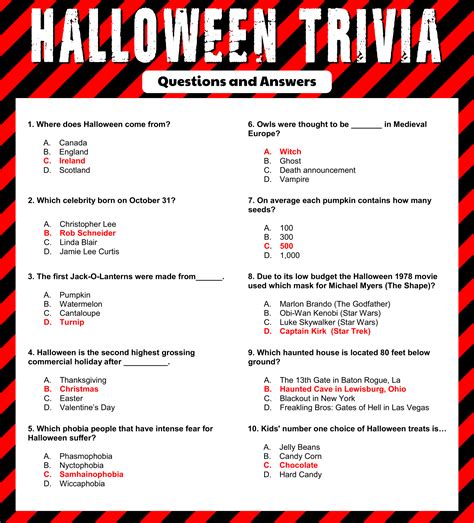 Free Printable Trivia Questions and Answers