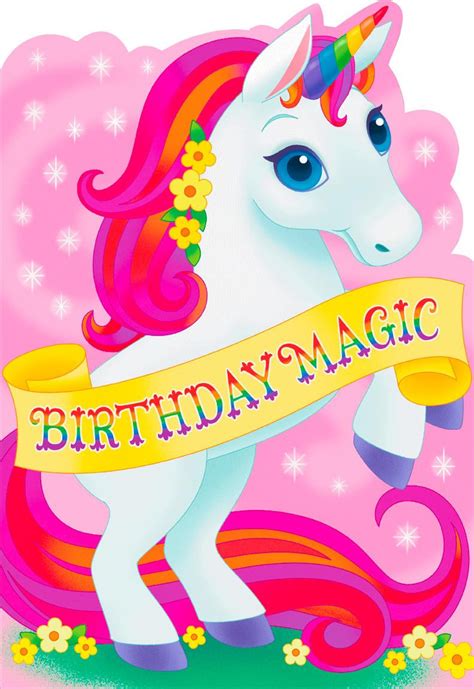 Free printable unicorn birthday cards for kids