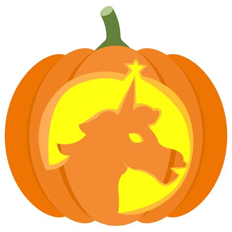 Free printable unicorn pumpkin stencil design