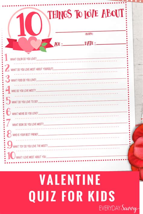 free printable valentine questionnaire for kids