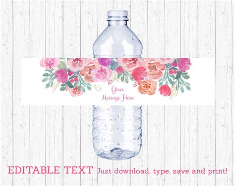 Free Printable Water Bottle Label