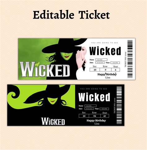 Free Printable Wicked Tickets Template