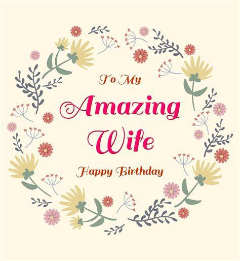 Free Printable Wife Birthday Card Template 10