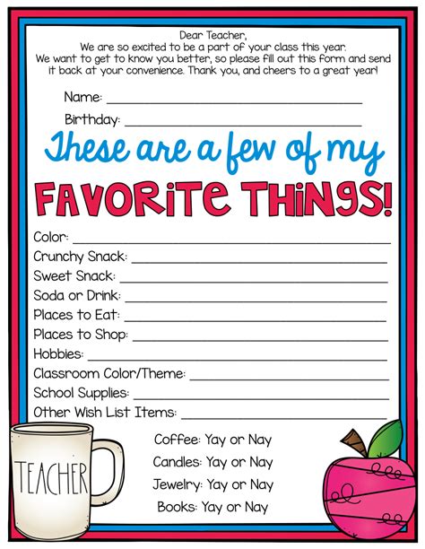 Free Printables for Teachers