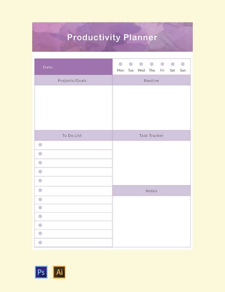 Free Productivity Planner Template