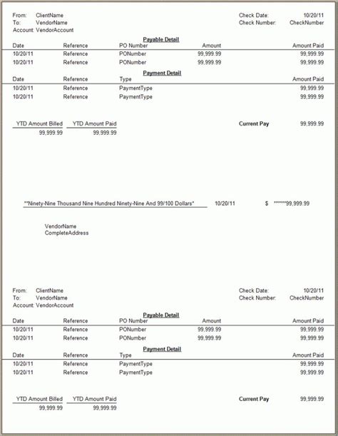 Free QuickBooks Check Stub Template