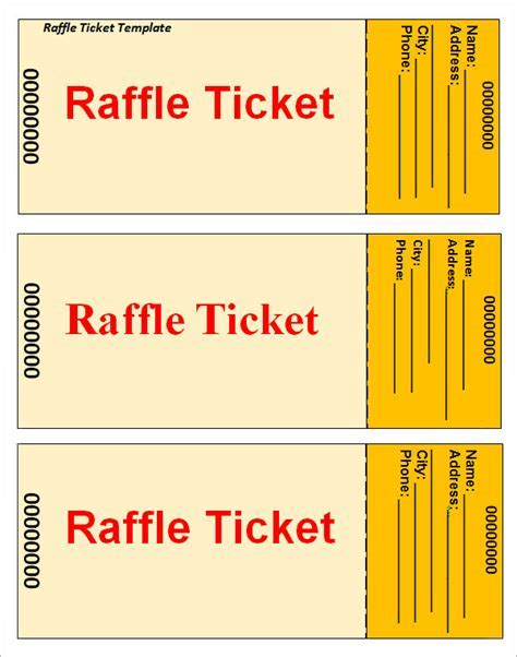 Free Blank Raffle Ticket Template Download