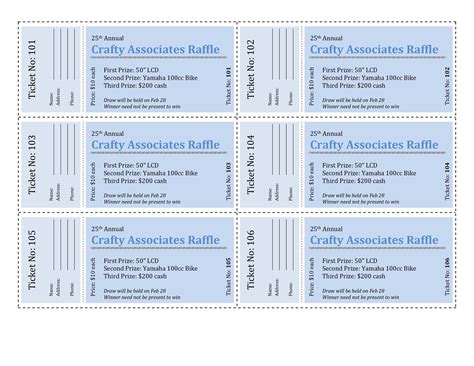 Free Raffle Ticket Template Downloads