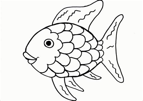 Free Rainbow Fish Coloring Template