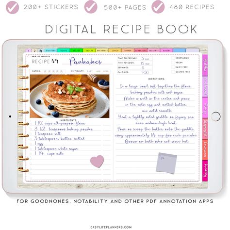 Free Recipe Template for Goodnotes