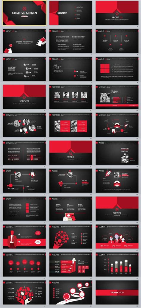 Free red and black PowerPoint template