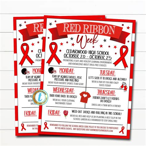 Free Red Ribbon Week Flyer Template