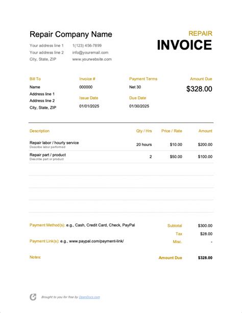 Here are five free repair invoice templates that you can use now to create a professional-looking invoice.