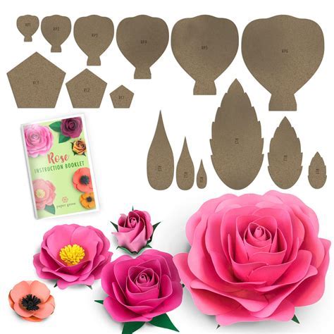 Free rolled flower templates to print at home