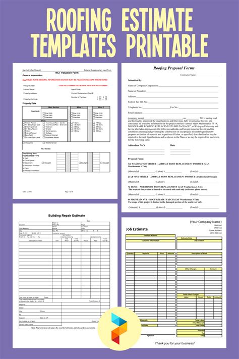 Free Roof Estimate Template Sample