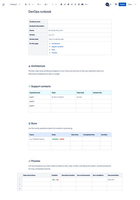 Free Runbook Template Excel