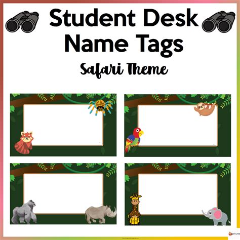 Free Safari Name Tag Templates