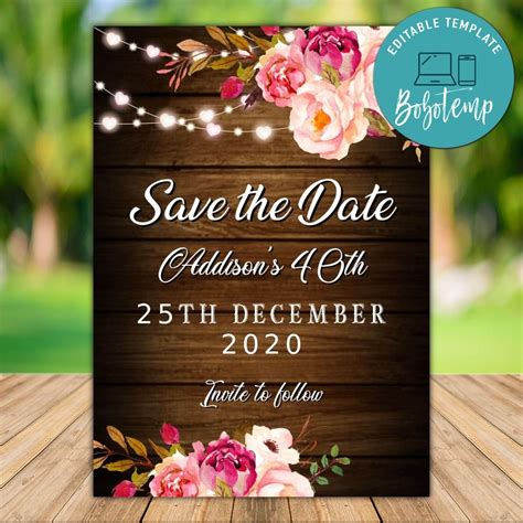 Free Save the Date Birthday Template 9