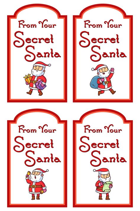 Free Secret Santa Tags