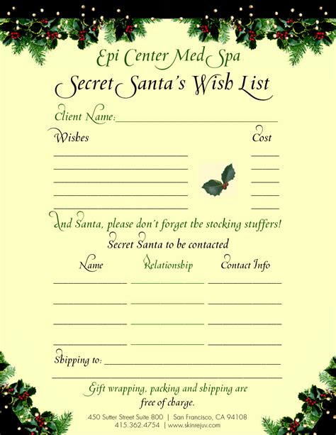 Free Secret Santa Templates Printable