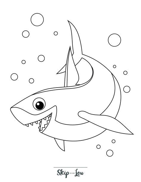 Free shark coloring pages printable for kids