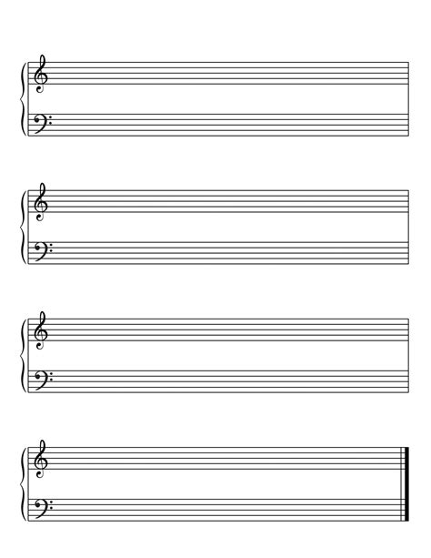 Free printable piano sheet music template