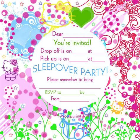 Free Sleepover Party Invitation Templates