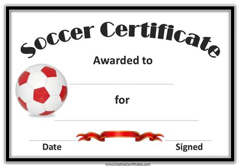 Free Soccer Award Certificate Templates