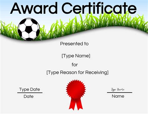 Free soccer certificate templates