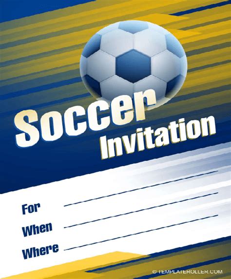 Free soccer invitations templates