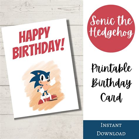 Free Sonic birthday card printables