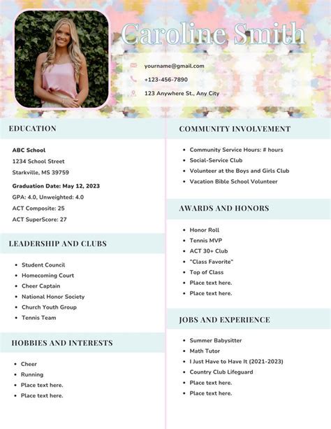 Free Sorority Resume Template Download