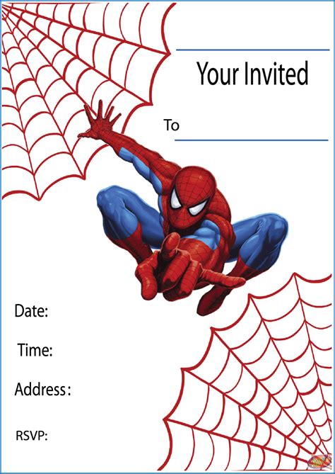 Free Spiderman Birthday Invitations