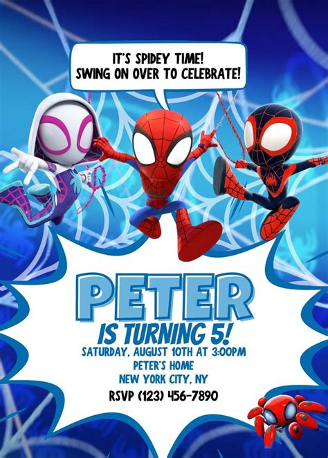 Free Spidey Birthday Invitations Templates 3