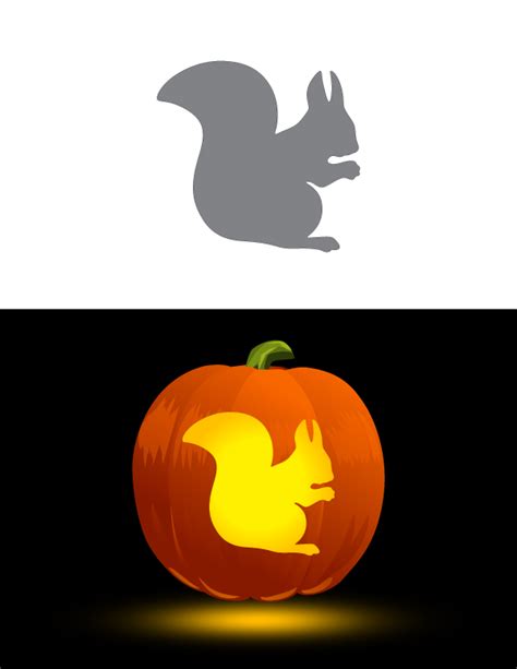 Free squirrel pumpkin stencil printable template