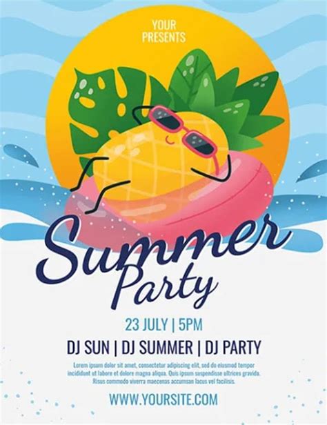 Free Summer Party Flyer Templates for Word