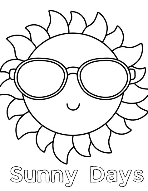 Free Sun Coloring Pages for Kids