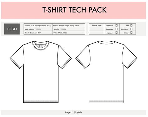 Free t-shirt tech pack templates