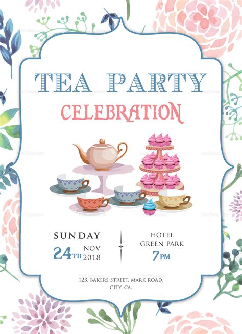 Free Tea Party Invitation Templates