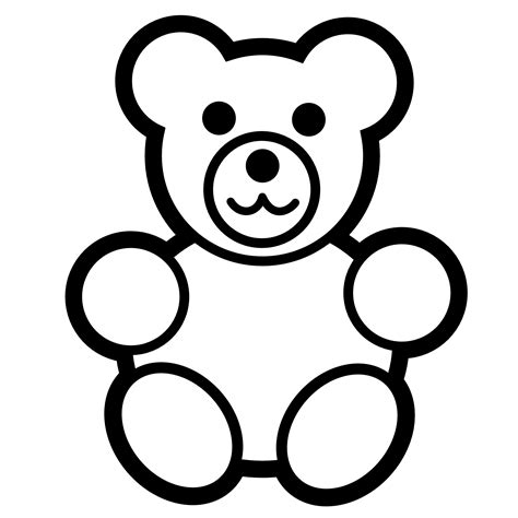 Free Teddy Bear Coloring Template For Kids