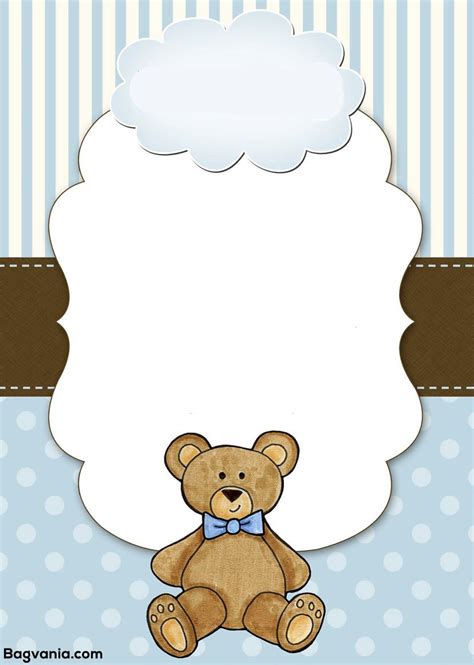 Free teddy bear invitation template