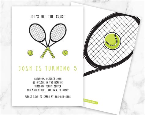 Free Tennis Party Invitations